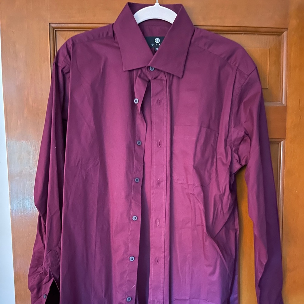Mens Large Maroon Dress Shirt
